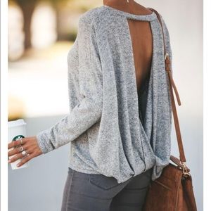 Light weight open back VICI Collection sweater.